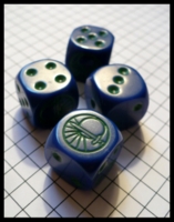 Dice : Dice - Game Dice - Mechwarrior Green on Blue